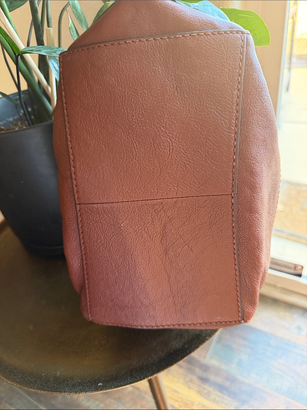 Frye Cognac Brown Leather Side Pocket Hobo Slouchy Boho Western Classic - Picture 7 of 9
